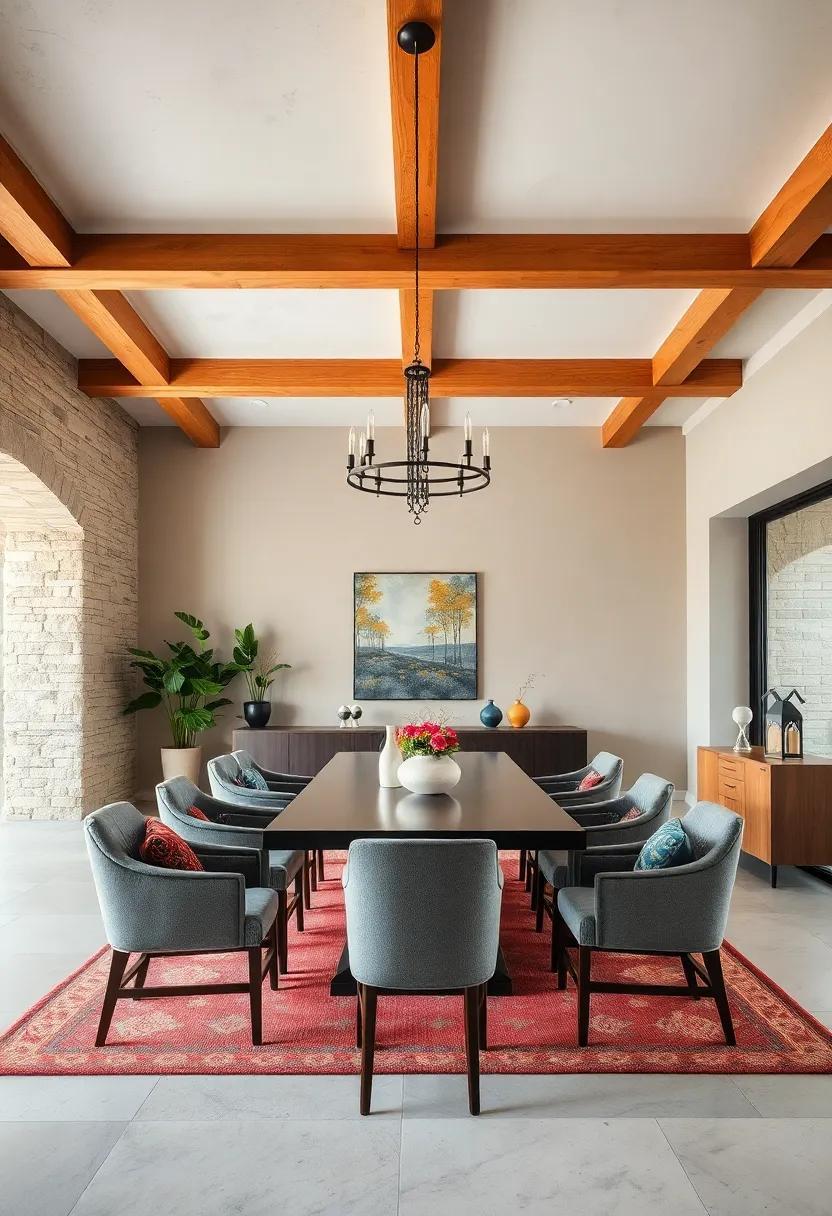 25 Inspiring Ideas for a Dining Room Adorned with Wooden Beams