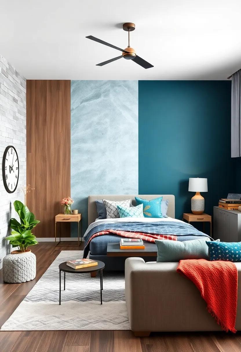 statement Wall: Create a bold accent wall by painting one side a ‌deeper shade of⁣ grey or aqua, adding depth and dimension to the space