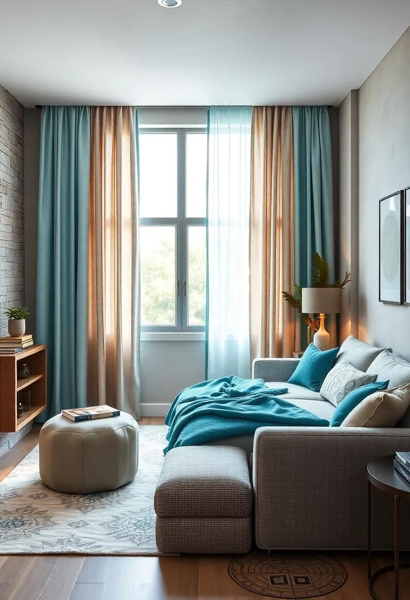 Fresh Window Treatments: Use light-filtering​ curtains in aqua ​to let in natural light while‍ still providing privacy and ‌a relaxed feel