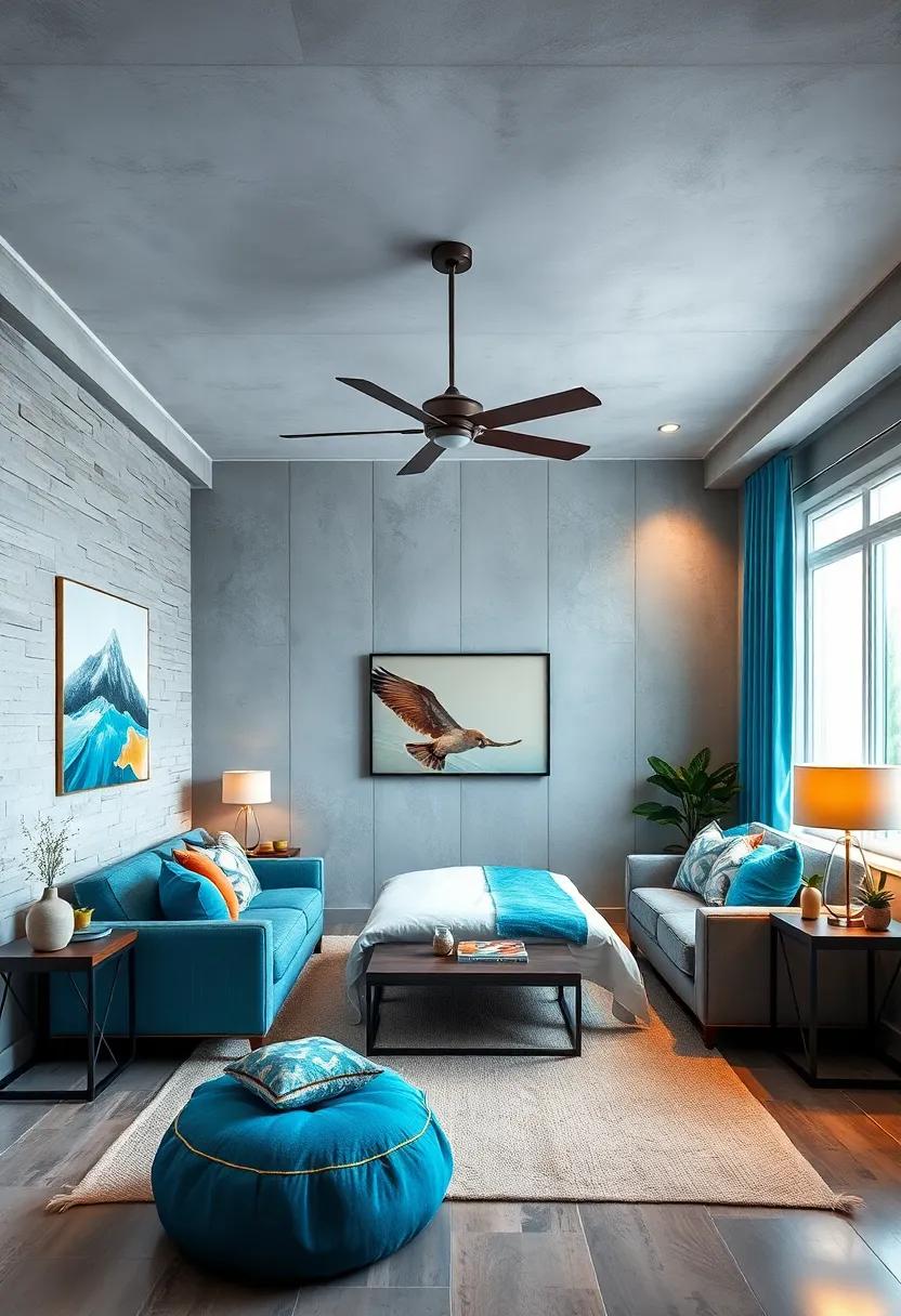Artistic Ceiling Fans: Choose a ceiling fan with sleek ​lines and ⁣colors that complement⁢ the room, adding both function and flair