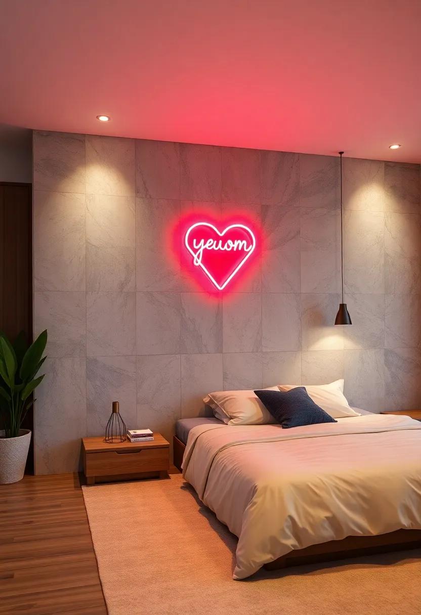 Neon⁤ Sign: ‍Incorporate a trendy ​neon‌ sign to ‌add a modern flair and a personal touch to your bedroom decor