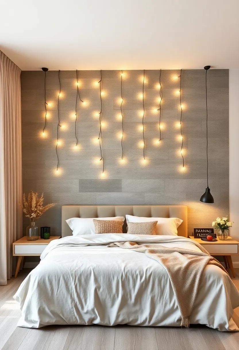 Whimsical String‍ Lights: Add⁢ a touch of‍ magic ‍to ‍your feature wall by ⁣draping whimsical string⁣ lights for a warm and inviting glow