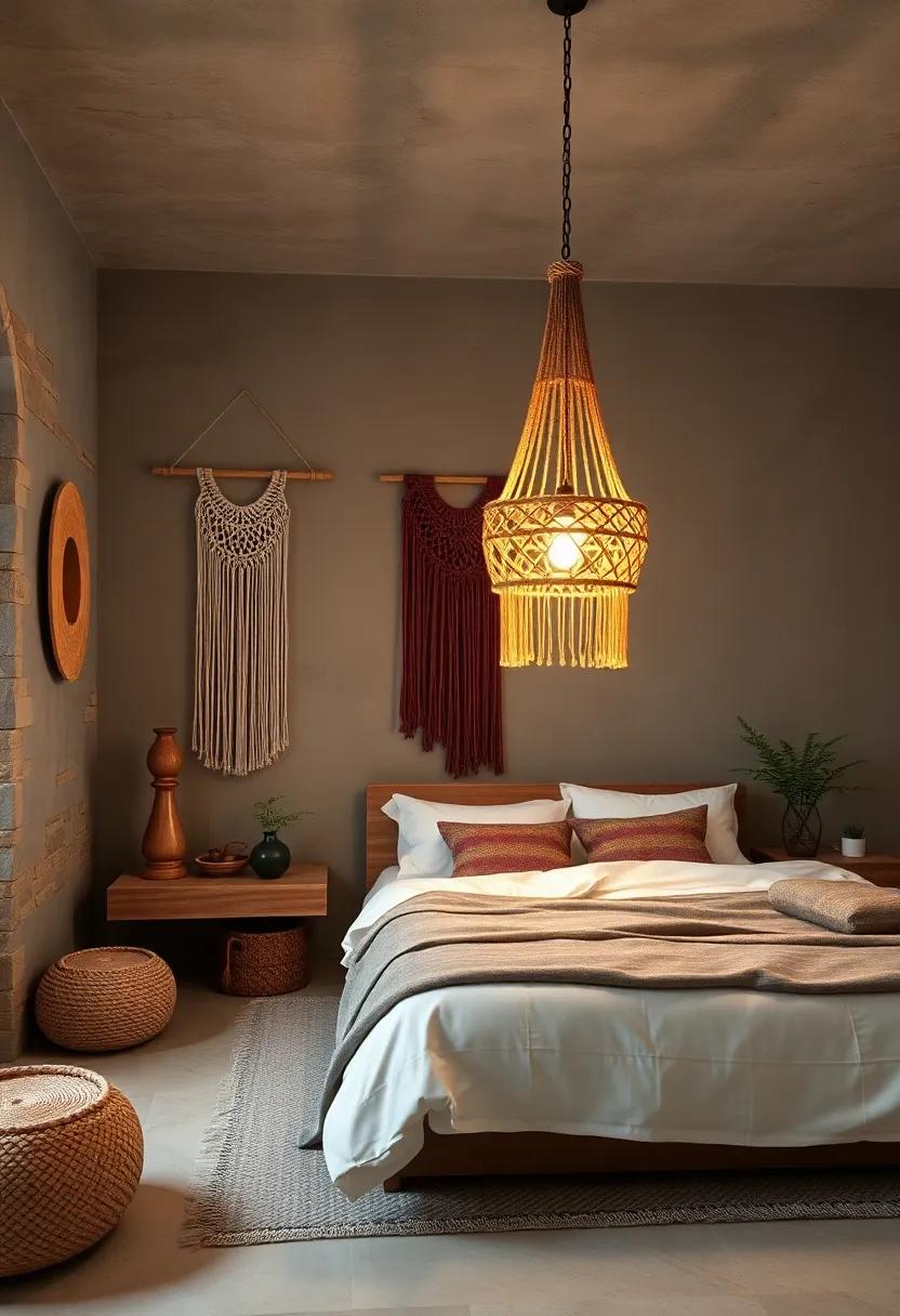 Elevated ⁢Lighting: ‍Drape ⁣a macrame hanging lampshade over a light source to​ add a magical⁤ glow while enhancing the warm, inviting ambiance of your boho bedroom