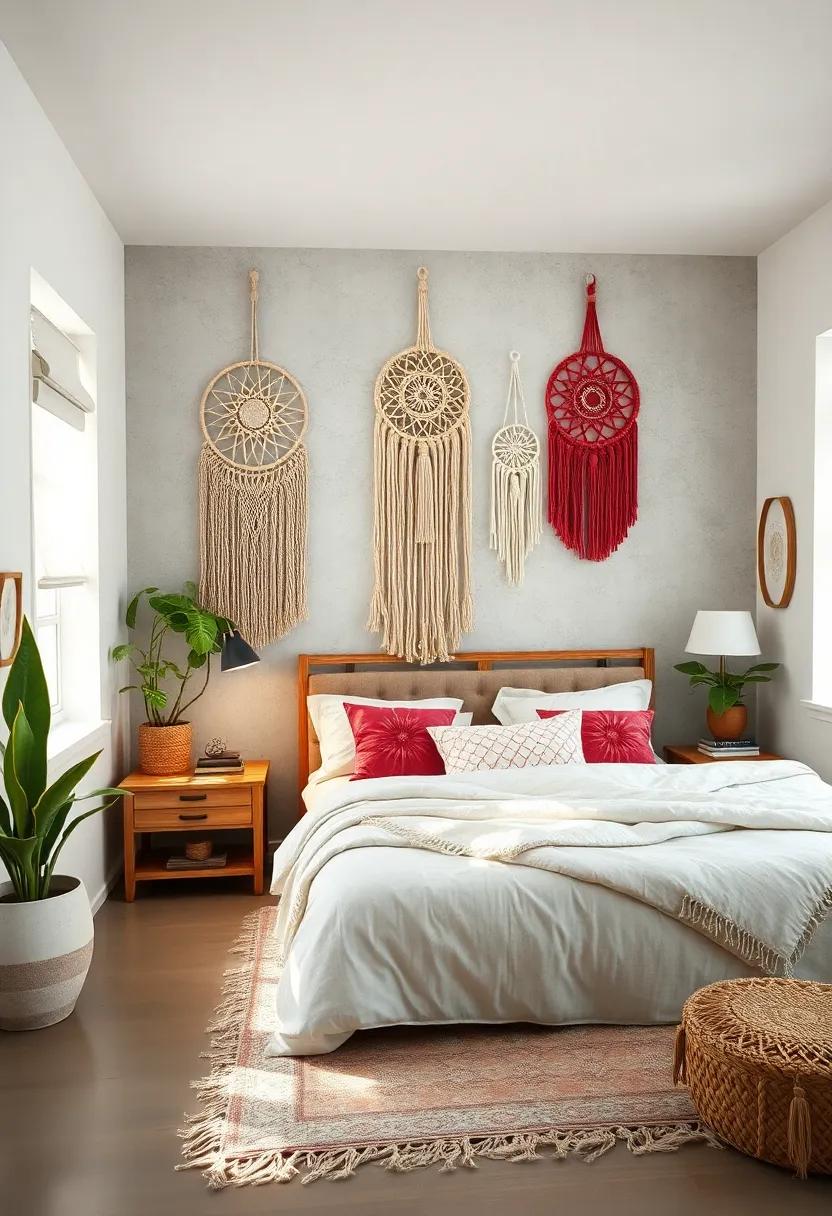 Dreamcatcher Inspiration: Incorporate macrame wall hangings‌ inspired by‌ the beautiful patterns of dreamcatchers for a​ whimsical vibe