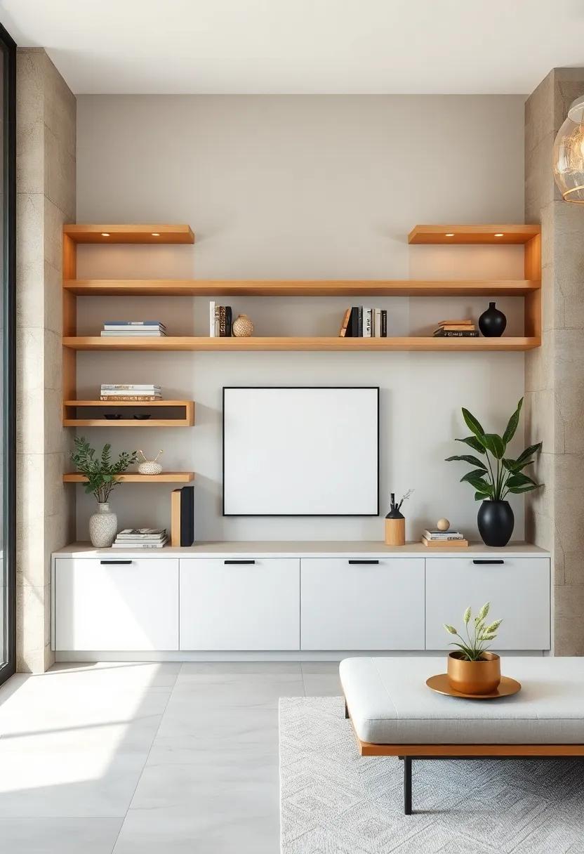 Minimalist Magic: Discover the beauty of minimalist built-in ​shelves that ⁢feature clean‍ lines and a monochromatic palette, ⁣offering an understated yet sophisticated storage ⁣solution