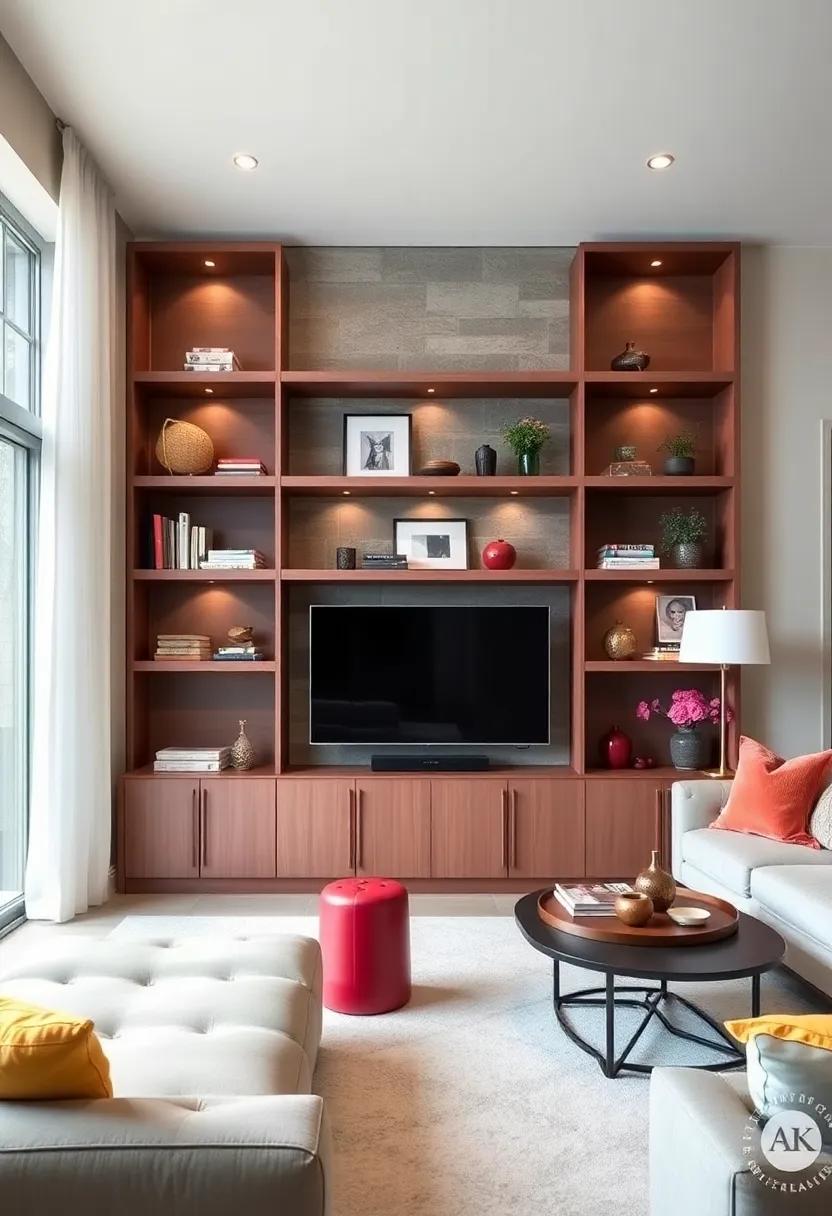 Colorful Accents: Infuse personality into your space by choosing bold, painted built-ins that become a focal point ‌and‍ allow for playful decor placements