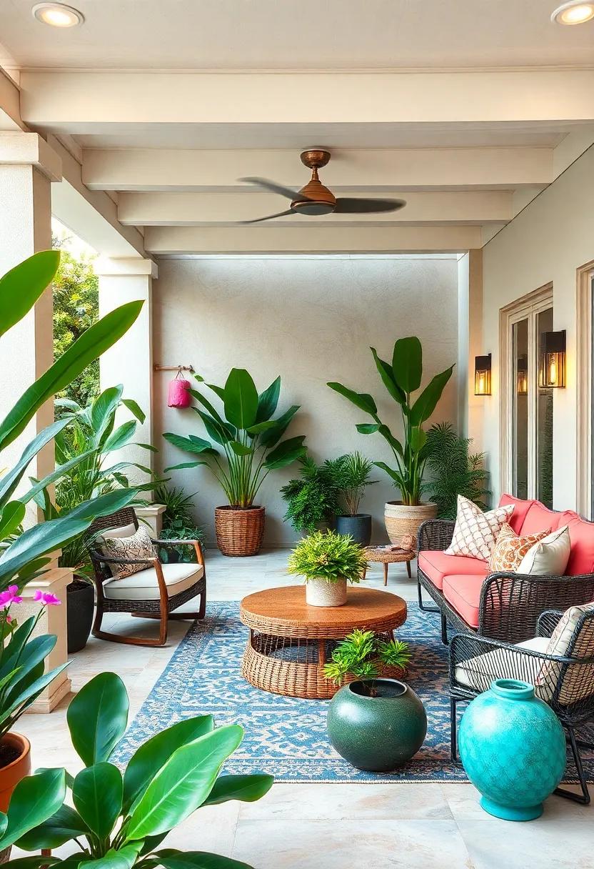 Tropical‌ Plants: ⁤Fill your ⁣patio with lush greenery and flowering plants that ⁣thrive in coastal environments for a vibrant, inviting atmosphere