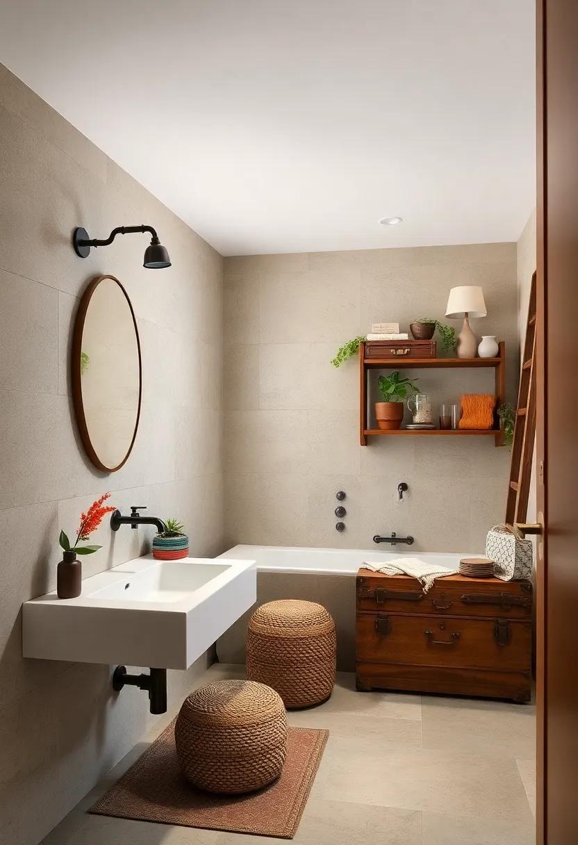 Upcycled Decor: Transform old items like ladders or suitcases into creative storage solutions or display pieces