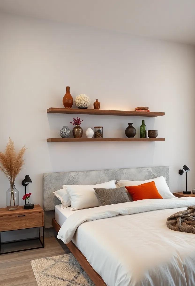Eye-Catching Displays: ​Incorporate larger ‍decorative⁣ objects, such ⁤as vases or‌ crafted pieces, to create visual impact on your floating shelves
