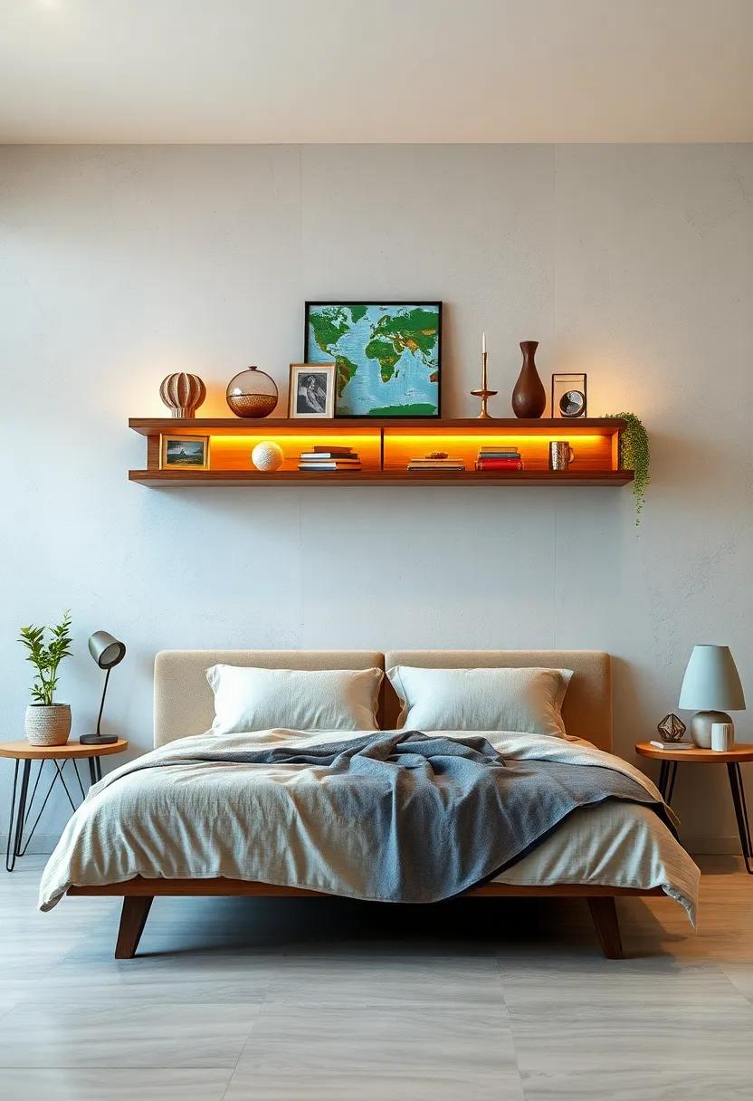 Travel Tribute: Dedicate a shelf to display items ​collected⁣ from your travels, turning your⁢ bedroom into a mini-museum of experiences⁤ and adventures