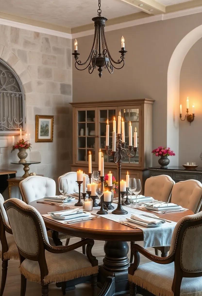 Candles and⁣ Candelabras: Use candles in ornate holders to bring warmth and romance to your dining‍ atmosphere
