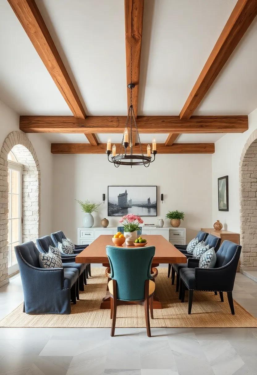 Exposed Wooden‍ Beams:​ Embrace rustic charm with ceiling beams that⁣ add warmth and character to your ‍dining‌ space