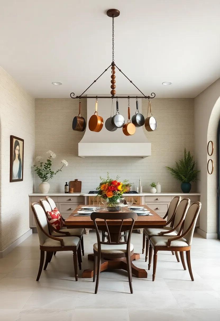 Traditional⁢ Pot Rack: Hang a pot rack above⁢ your kitchen or dining space not only for organization but also as a beautiful visual⁣ element