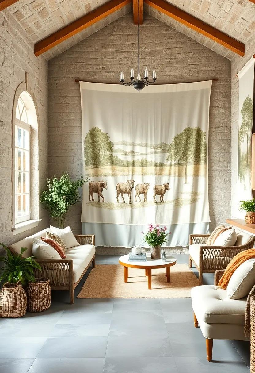 Delicate Cotton Wall Tapestries: infuse your walls with stories through cotton tapestries depicting pastoral scenes or vintage motifs