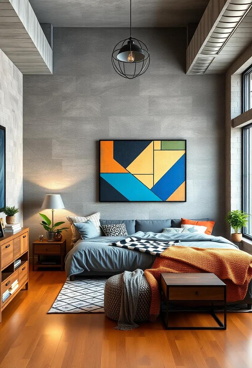 Industrial Chic: Combine exposed⁢ metal elements with geometric wall ‍art for a rugged yet modern vibe