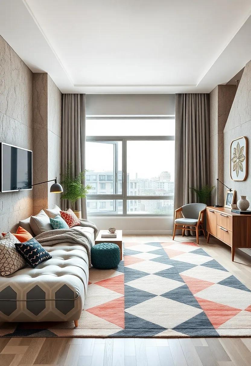 Geometric Rugs:‌ Incorporate various geometric print rugs to add depth and warmth to the floor while maintaining a trendy⁤ look