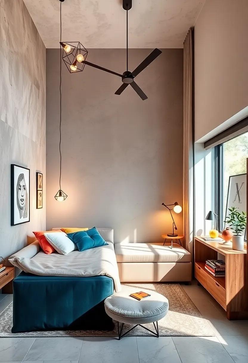 Creative Lighting:⁢ Integrate geometric lamps and lighting fixtures to cast interesting shadows and create a cozy atmosphere