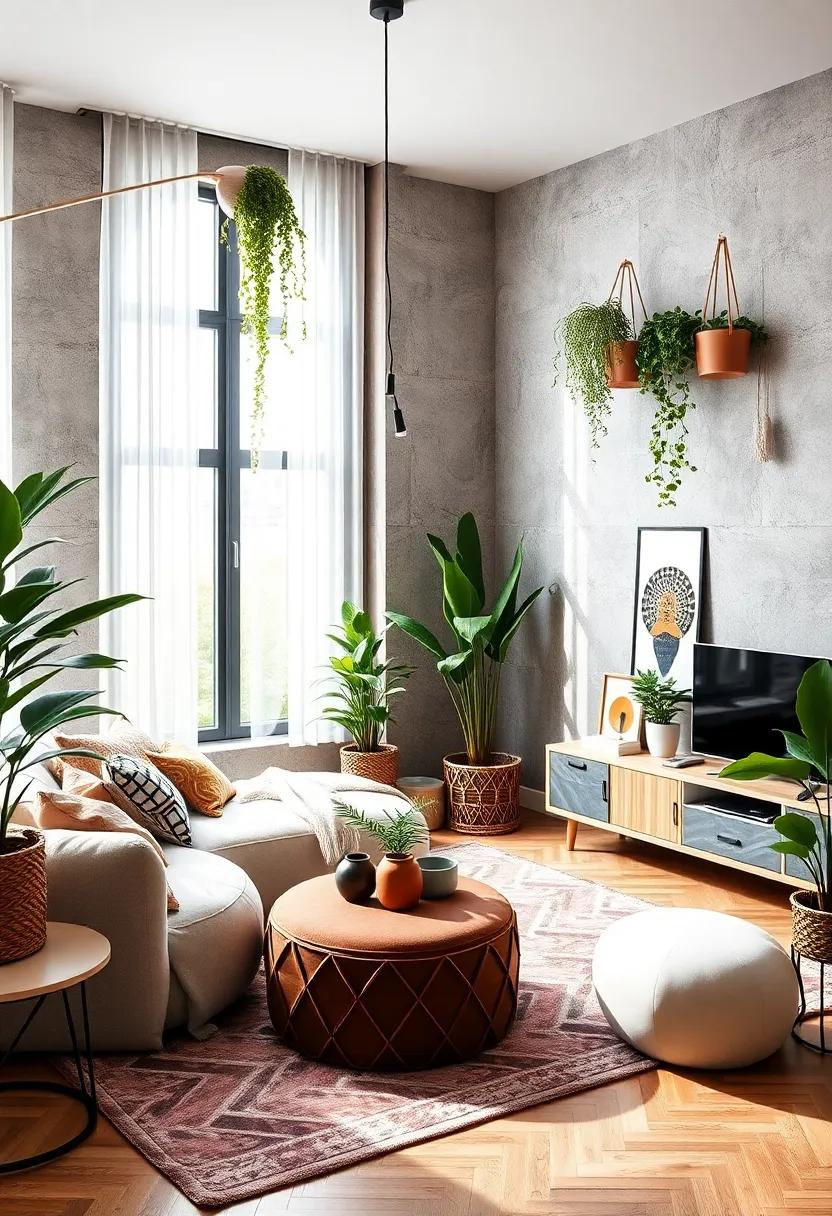 Urban jungle: ⁢Blend geometric furniture with plant decor ⁣to ‌create a fresh, lively ⁢environment that feels both modern ⁤and organic