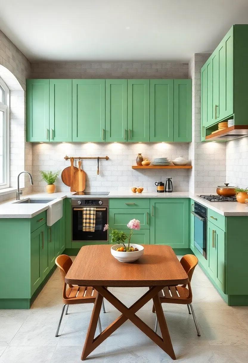 Retro Revival: Use retro-inspired mint ⁣green cabinets to‍ channel nostalgia while ⁢integrating modern ​appliances for a fun contrast