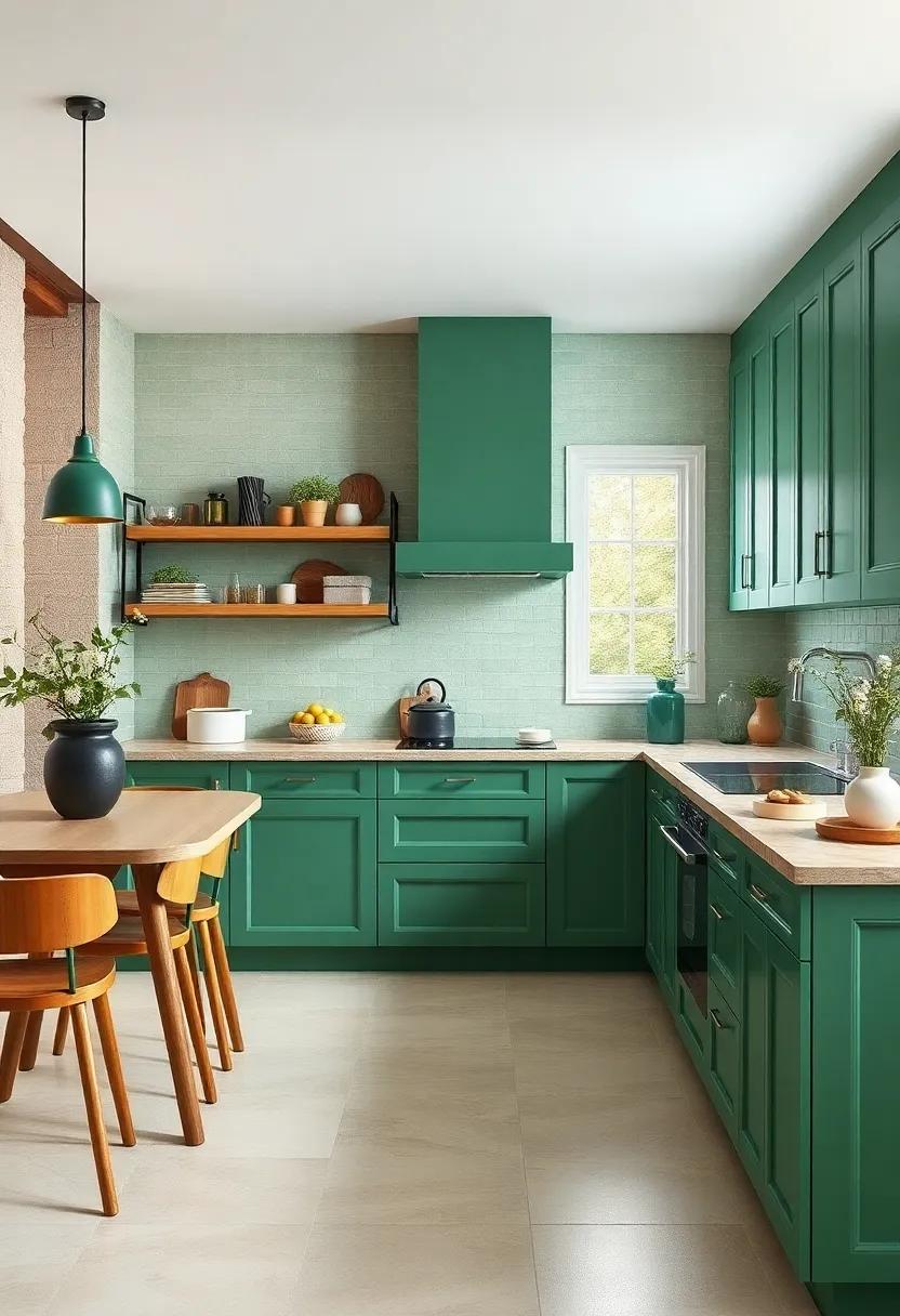 Textured Green Accents: experiment with cabinet textures, such as ribbed⁤ or fluted panels, in‌ a stunning ⁣jade green to add ​character and warmth