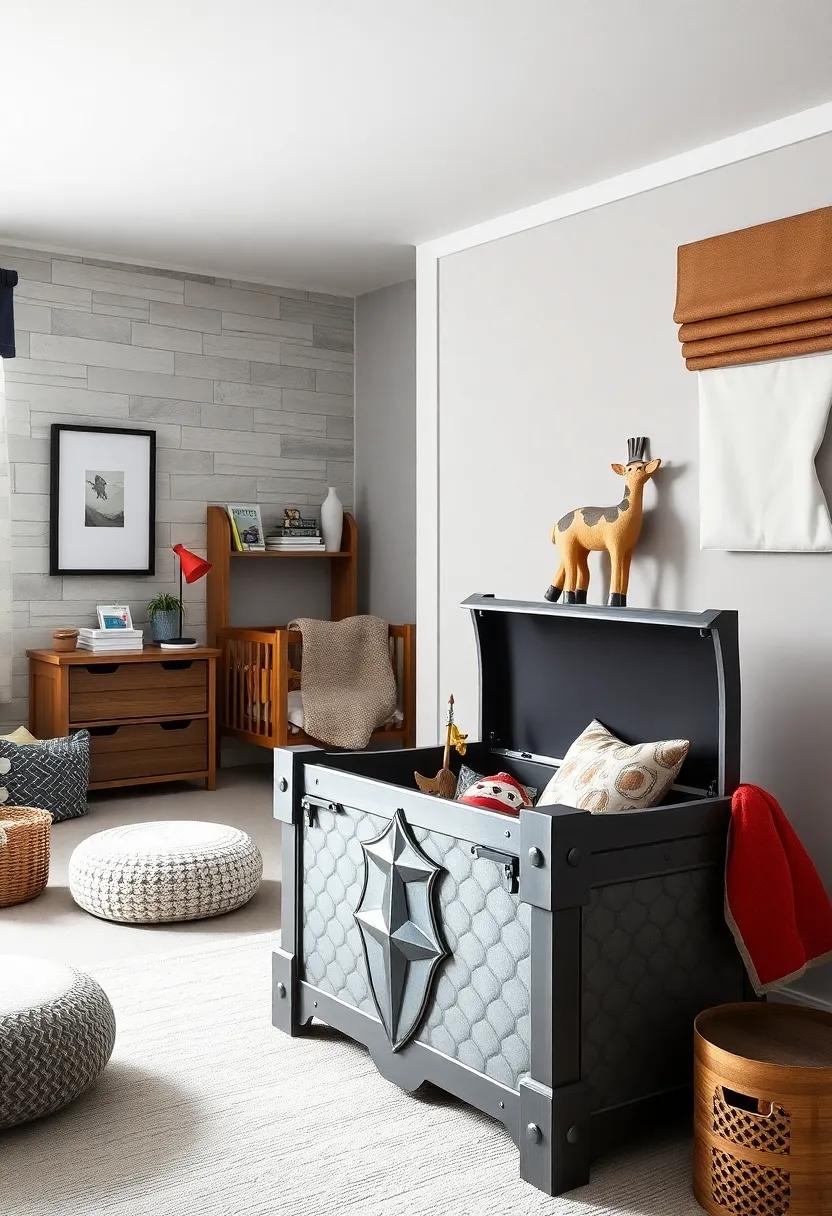 Armor-Themed Toy⁣ Chest: Find a toy chest designed like a knight’s armor, practical for storing toys ⁤while adding⁢ an⁢ exciting castle-like touch to the room