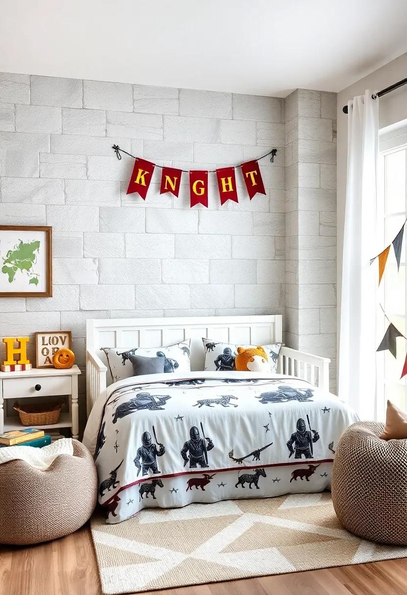 Knightly Bedding Sets: Choose bedding ⁣adorned with knights in armor, fluttering banners, and fantastical⁤ beasts ​to ⁤create a cozy ⁣retreat for your ⁣little adventurer