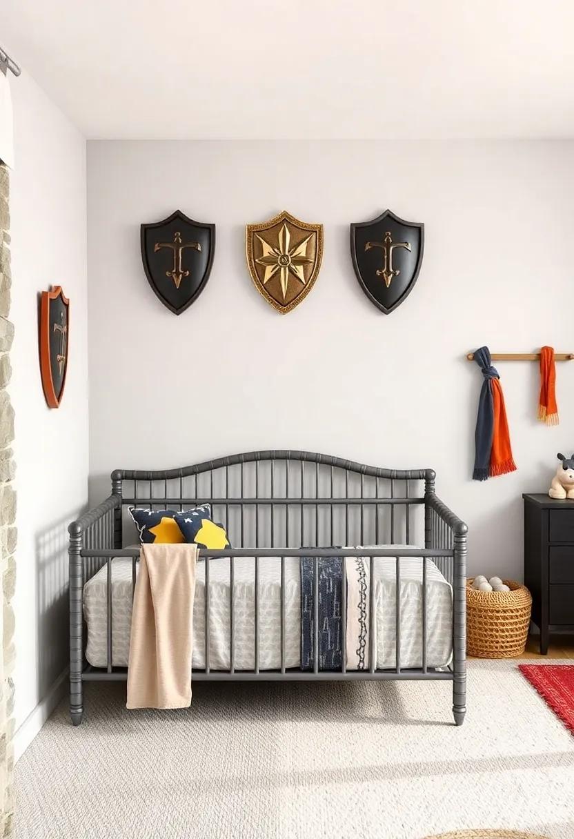Miniature Shield Decor: Hang decorative shields on the walls, each representing ‌different virtues ‍like bravery and honor, to encourage values in your child's ‌early years