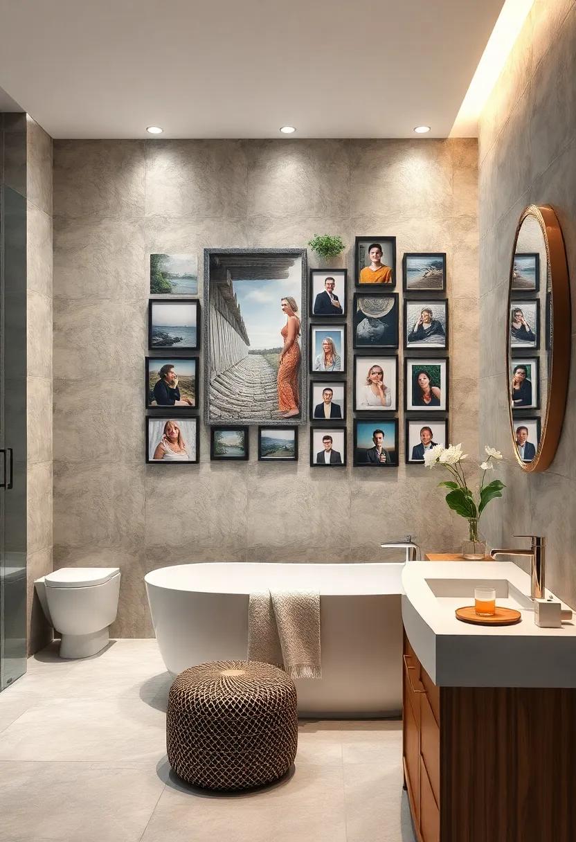 Gallery Wall ‍of Memories: Curate‌ a ‌collection of personal photos in playful ⁢frames, turning your ‍bathroom into a nostalgic ‍showcase of your journey