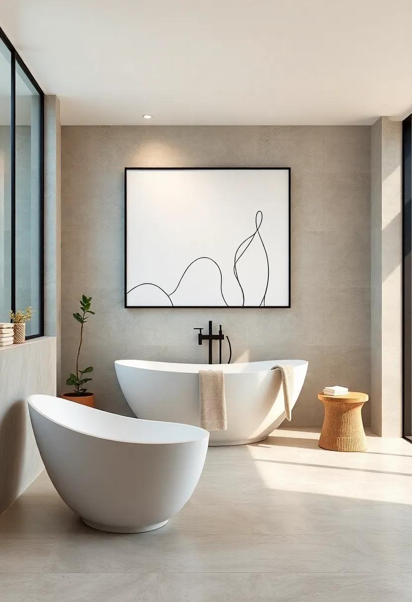 Minimalist Line Art: Opt‍ for simple, monochromatic line drawings ⁤that convey elegance while keeping the ⁣atmosphere‌ light and airy