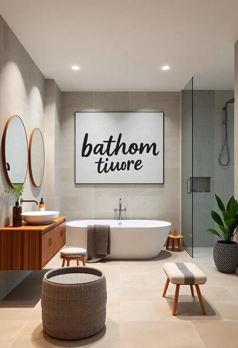 Playful ⁣Typography​ Tiles: ⁣Use decorative ⁢tiles featuring playful ‌sayings​ or artistic typography ⁢to highlight your ​bathroom’s style ​and functionality