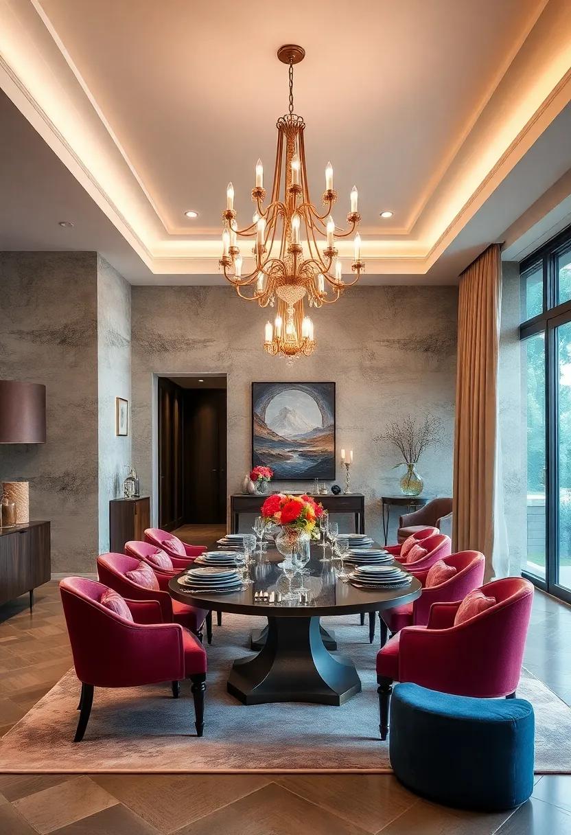 Embrace Opulence with Statement ‍Chandeliers: Discover how a striking chandelier can transform your ‌dining space​ into ⁤a sumptuous‌ haven