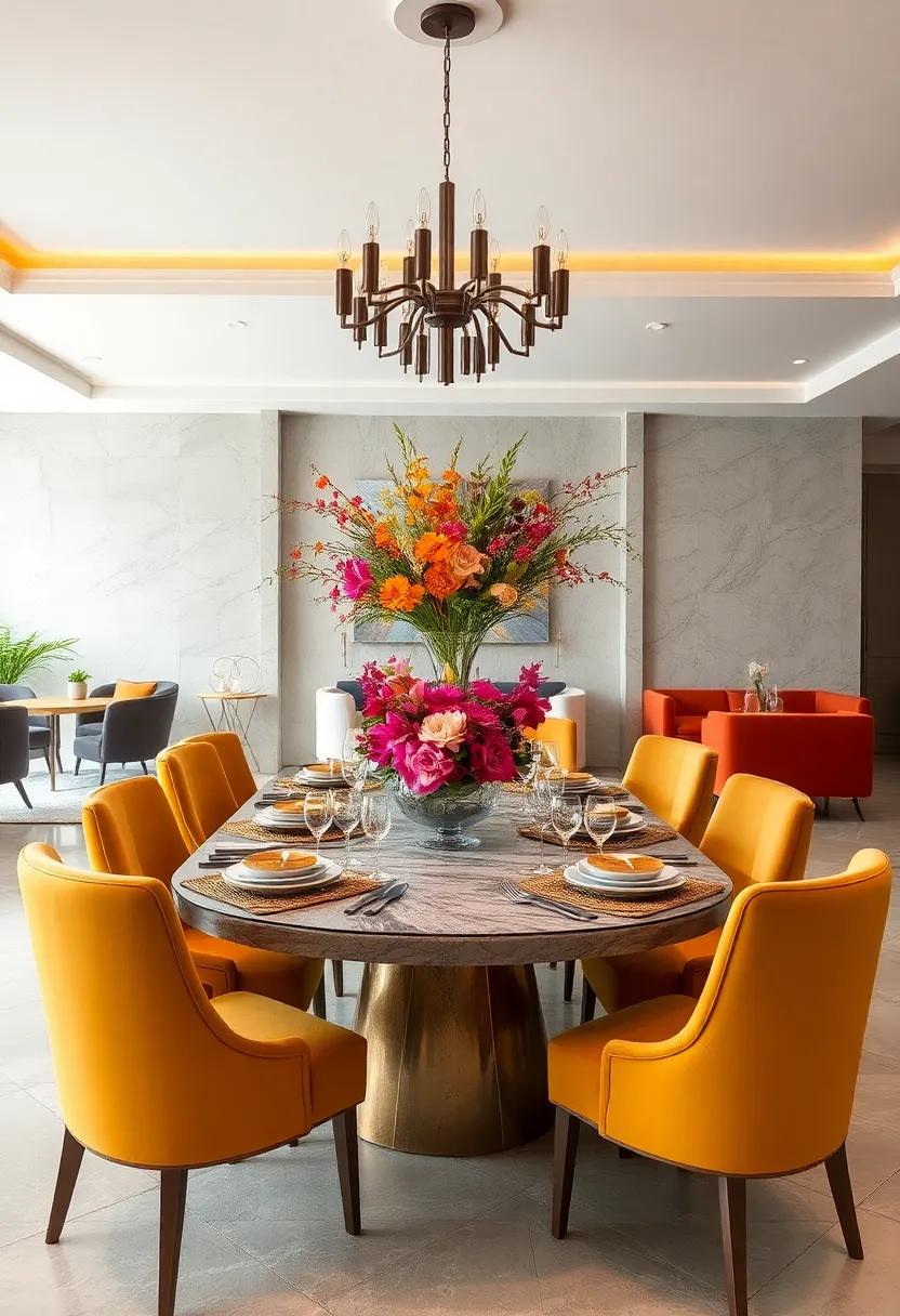 Elegant Centerpieces: Incorporate ‌stunning floral​ arrangements⁣ or sculptural pieces that serve as ⁢eye-catching focal points for your dining table