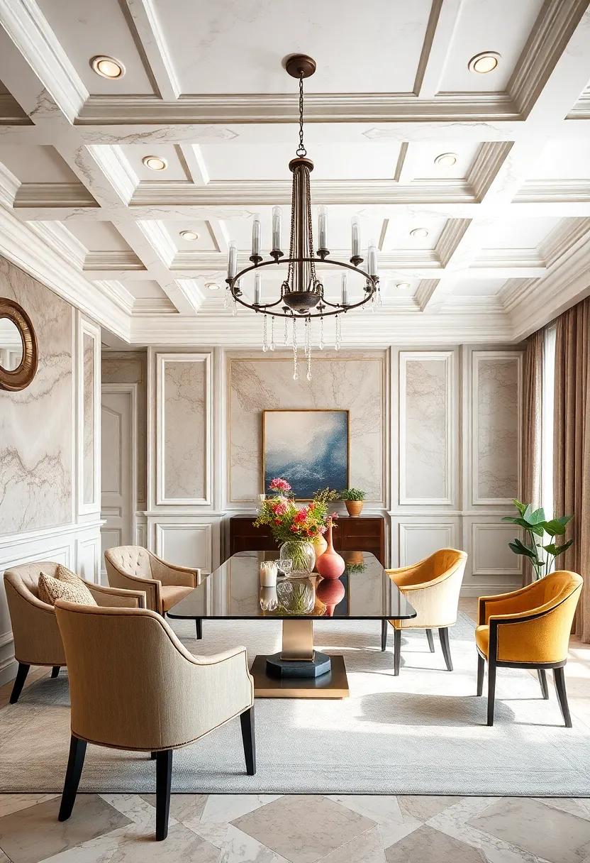 Architectural Features: highlight​ architectural elements like coffered ceilings, crown molding, or wainscoting to add depth and‌ elegance