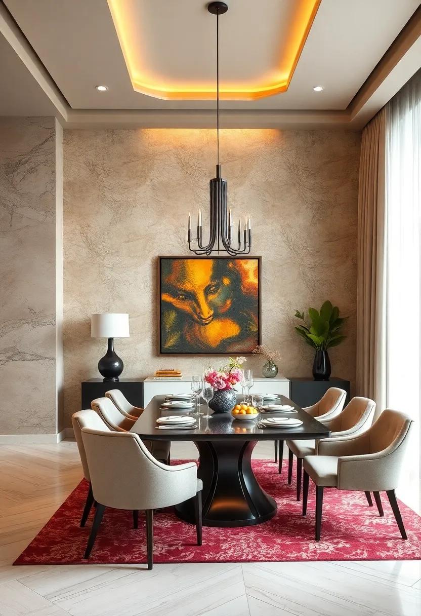 Accent Walls with Wallpaper or Paint: Make a bold statement⁤ with an intricately ⁤designed wallpaper or a rich, textured paint finish on ⁤one wall