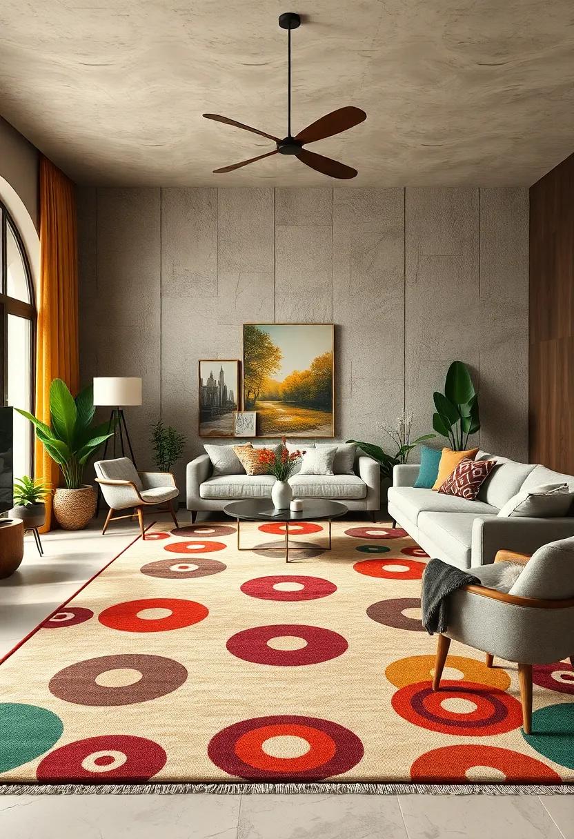 Retro Radiance: An eye-catching design showcasing vibrant mustard ​yellows and deep blues, perfect for ​making a statement ⁤while retaining the‍ classic‌ charm of mid-century aesthetics