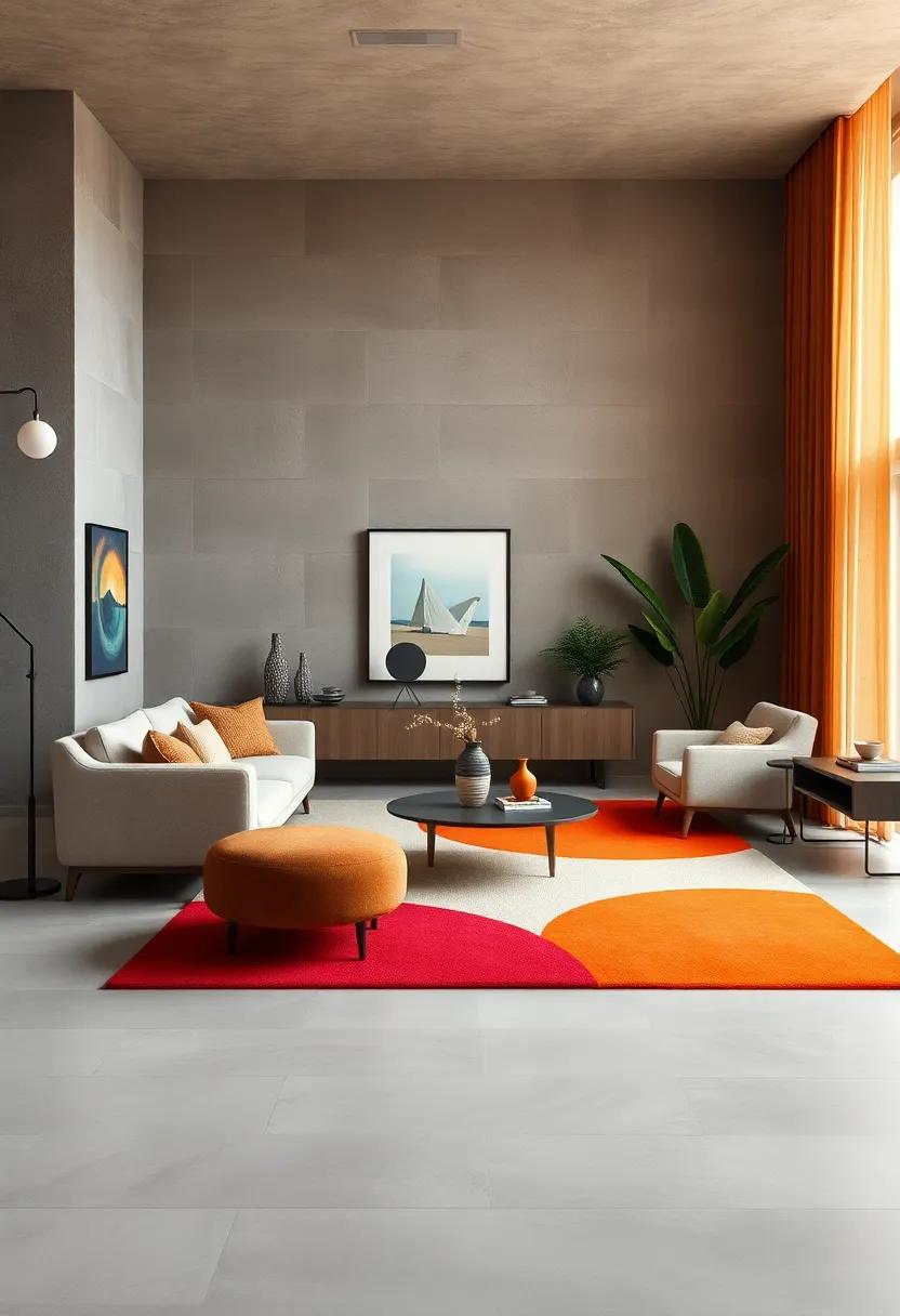 Bold Color Blocking: A ⁤contemporary twist on the classic mid-century aesthetic, this​ rug features vivid blocks of ⁣color⁢ that can energize and enliven​ an⁤ otherwise neutral ⁢room