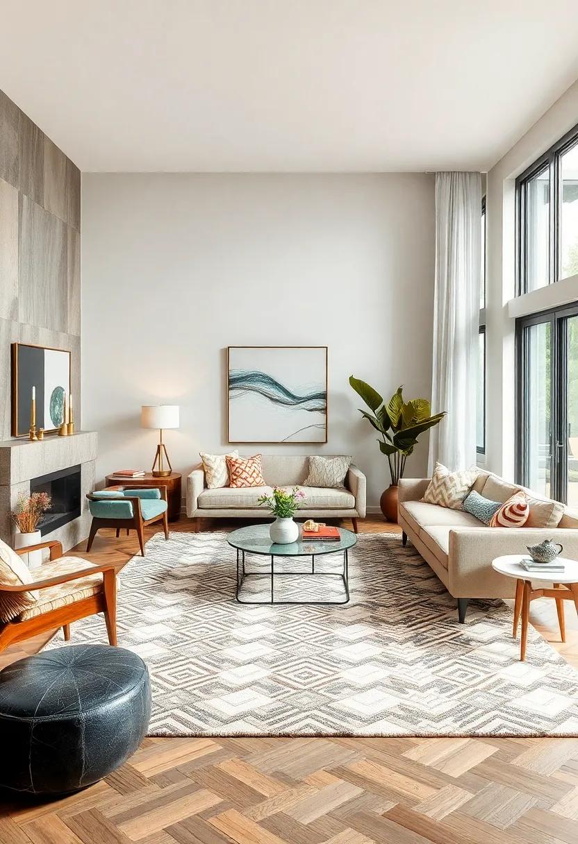 Classic Persian⁤ Twist:⁤ A ⁤mid-century ⁢interpretation of a traditional Persian​ rug, offering intricate patterns⁢ in soft colors that⁢ blend seamlessly with modern furnishings