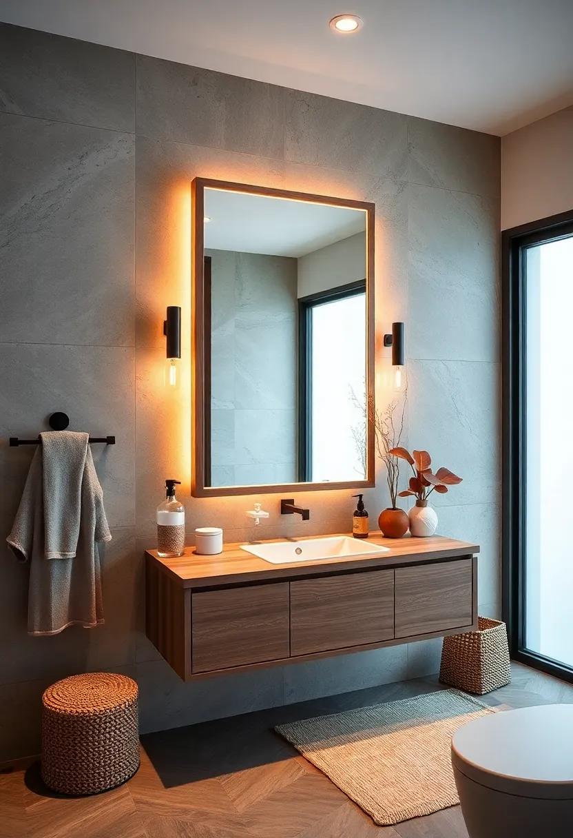 Ambient Lighting: ‍Frame your vanity mirror with ‍wood ‌to enhance soft lighting and create⁤ a cozy ⁣atmosphere