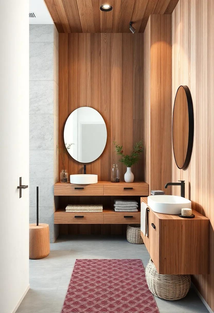 Subtle Wood Tones: ⁤Choose ‌light wood finishes for a ⁤more subtle and airy look, perfect ‍for⁢ smaller bathrooms