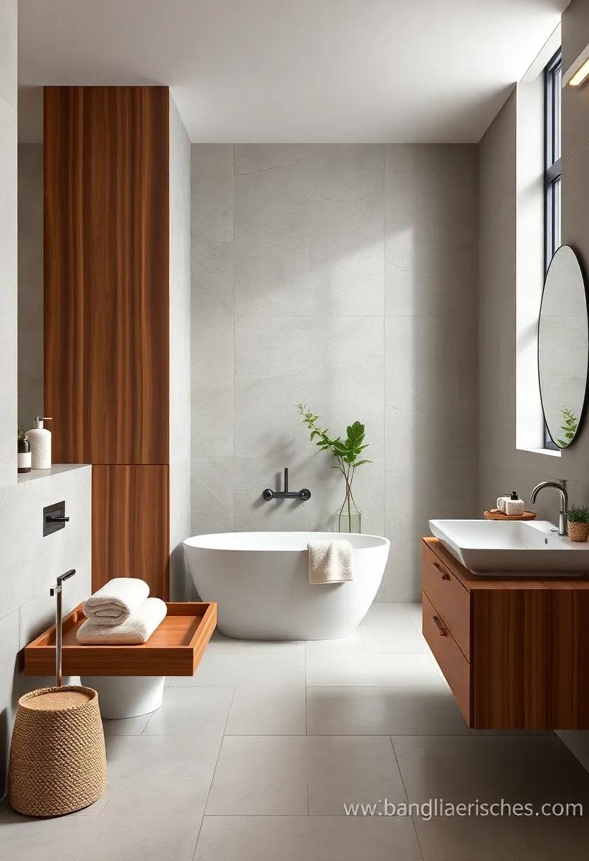 Architectural Elements: Expose wooden beams in ‌the ceiling ⁣to⁢ add character and rustic elegance to ​your⁢ bathroom