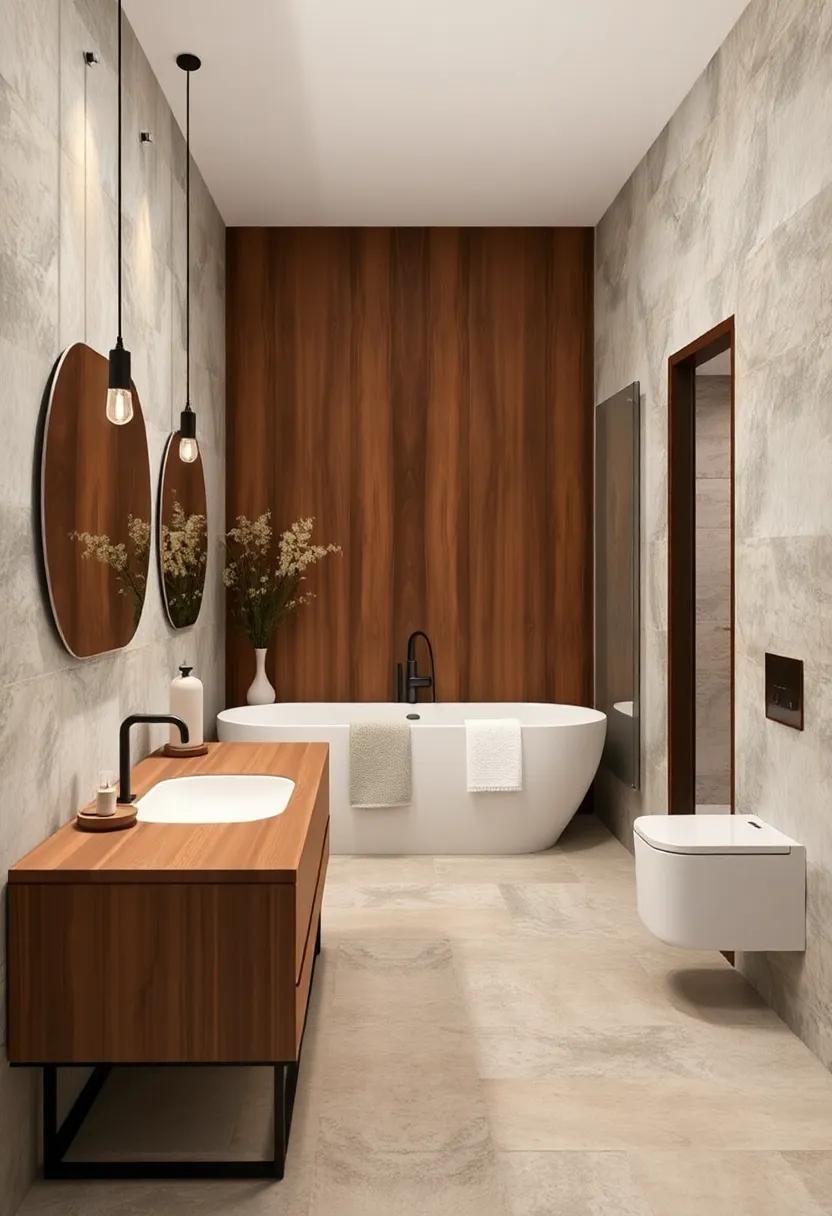 Wood and Stone Fusion: ‌Combine ‍wood finishes with natural stone tiles ‌for a ​balanced ​and ‍sophisticated ⁤look that’s truly spa-like