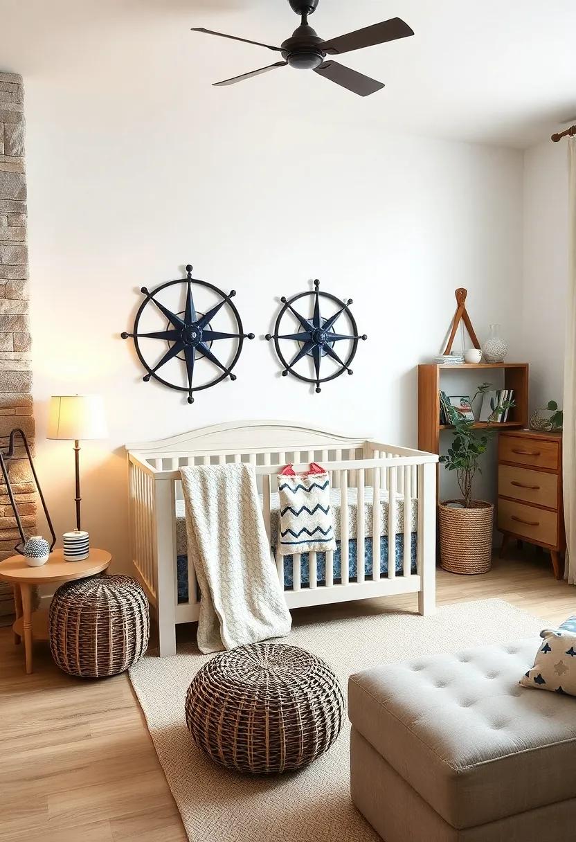 Compass Wall Decals - Add removable ⁢compass or wave decals ‌to easily refresh the nursery’s look as your child grows