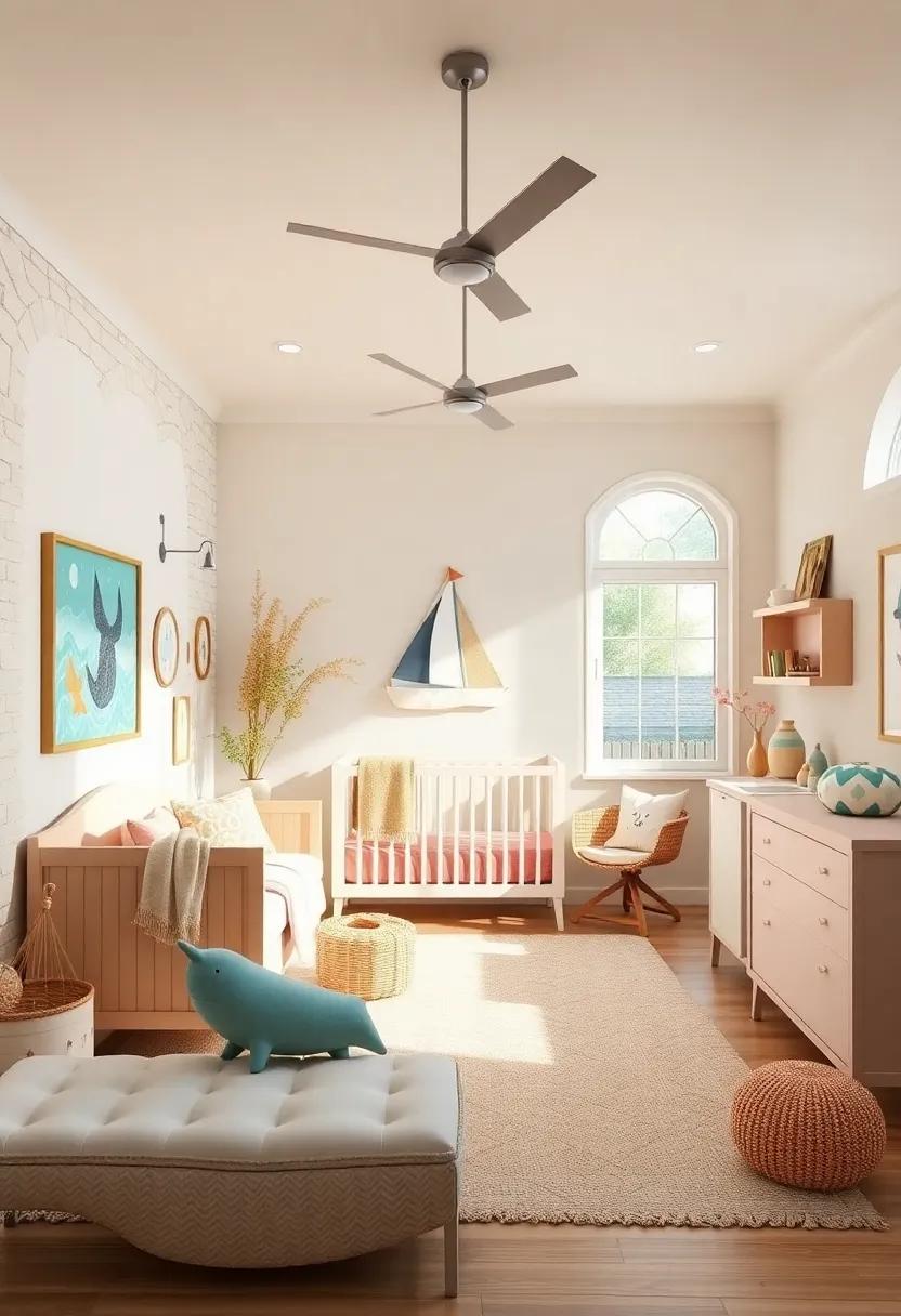 Coral Reef​ Color Palette - Paint the nursery in soft coral, aqua, and sandy beige tones to create⁣ a⁣ serene underwater atmosphere