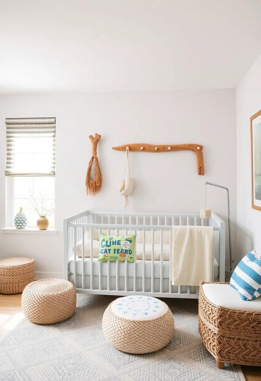 Driftwood Decor - Incorporate natural driftwood elements as wall hooks or ⁤decorative accents to evoke ‌a ‍beachy feel in the nursery