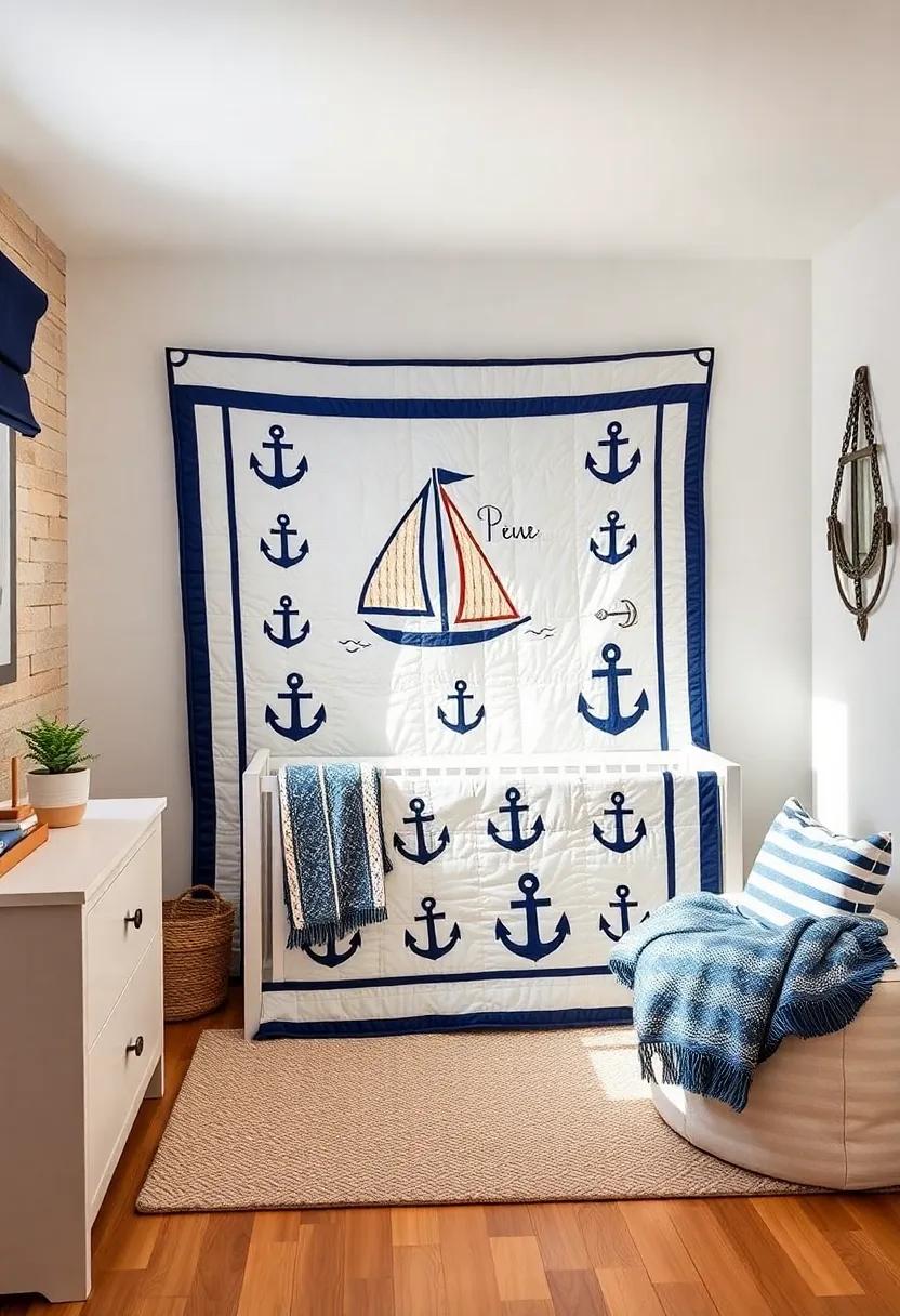 Personalized Sailor ‍Quilt ⁢- Craft a unique quilt ‍showcasing ​your baby’s name alongside maritime symbols like sailboats⁣ and anchors, perfect for cozy snuggles