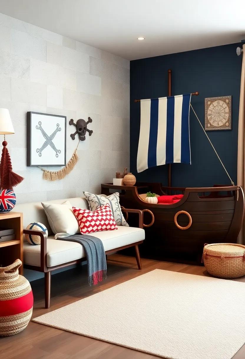 Pirate-Themed Corner - Designate a corner of the nursery as a playful pirate ship,complete ⁣with pillows and accessories ‌that ‌spark imagination during playtime