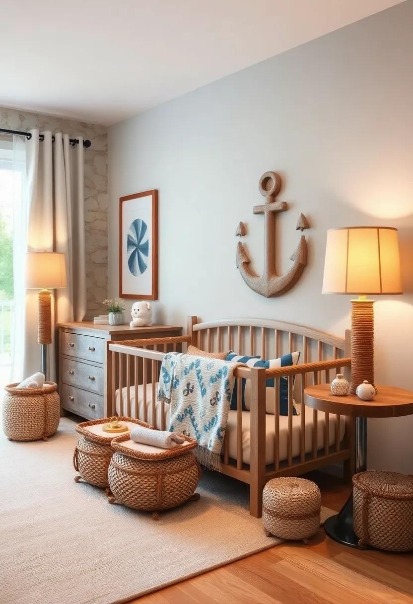 Rustic Nautical Lamps -⁢ Find lamps with rustic⁤ nautical details like rope or marine ​elements ⁢to light up the space whilst‌ staying on theme