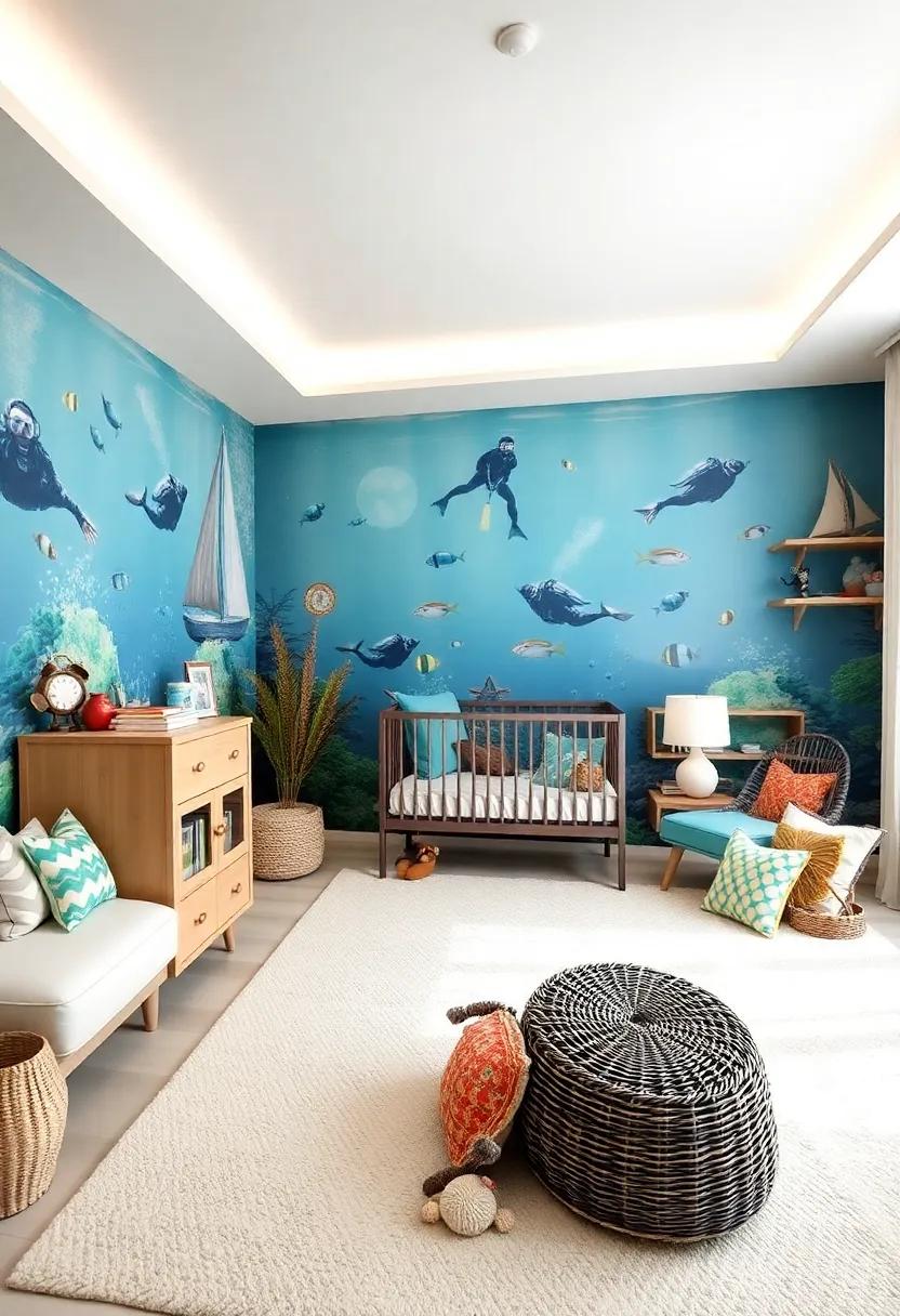 Underwater Murals - Transform one wall with a stunning‍ mural of an ocean⁢ scene, complete with scuba divers, fish,​ and mermaids for ⁢an​ adventurous feel