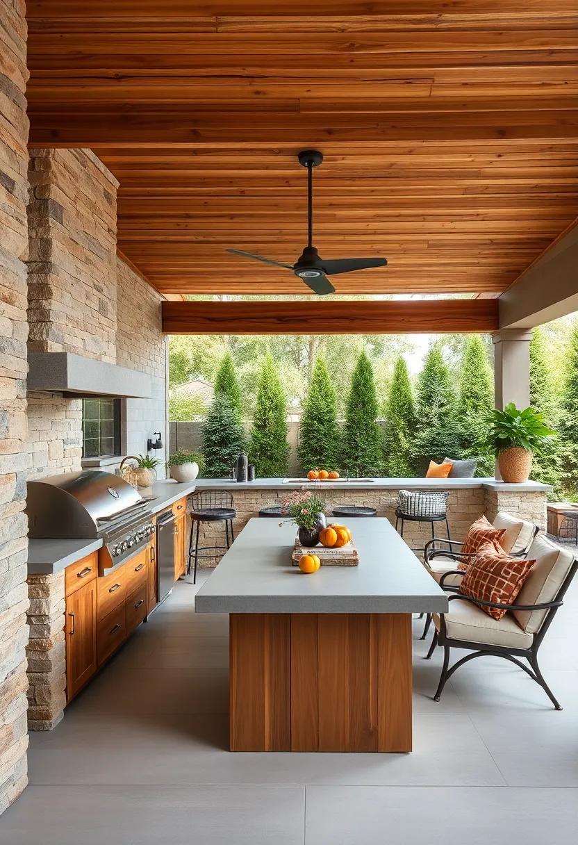 Cypress - The natural oils in cypress make it resistant to rot and pests, making it a smart and attractive choice⁣ for outdoor cooking areas