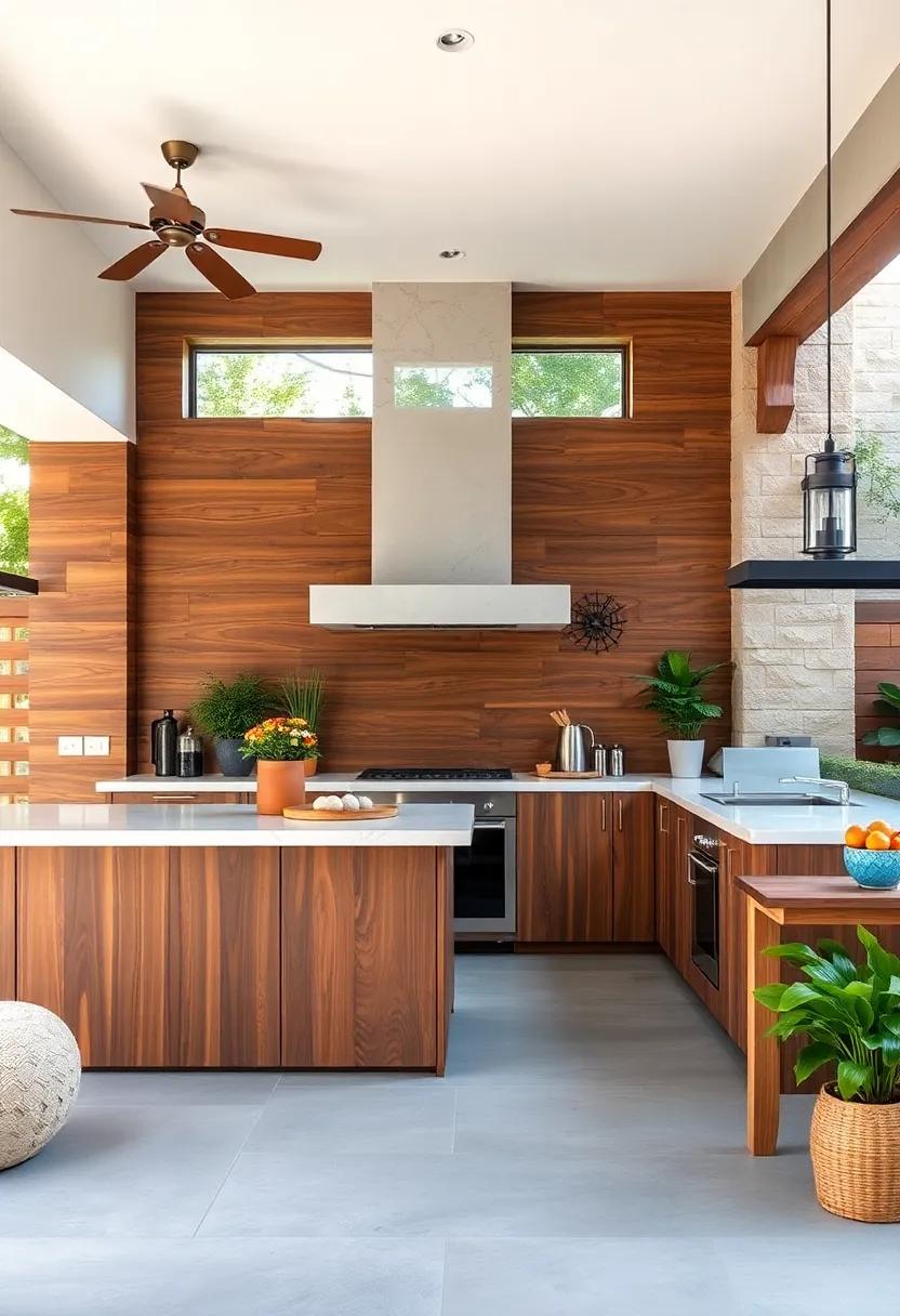 Parota - With its striking patterns and rich colors, parota not only ‌enhances the style of outdoor kitchens but is also robust ⁢for outdoor use